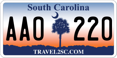 SC license plate AAO220