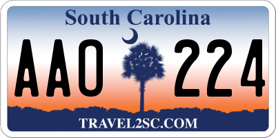 SC license plate AAO224