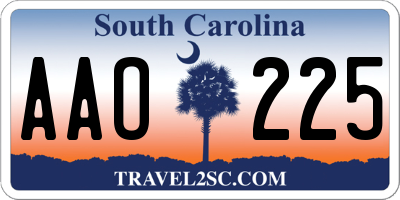 SC license plate AAO225