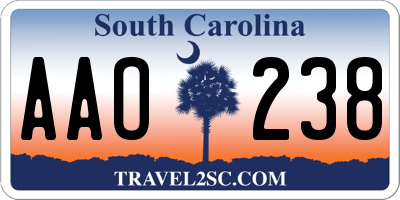 SC license plate AAO238