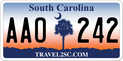 SC license plate AAO242