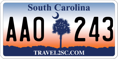 SC license plate AAO243