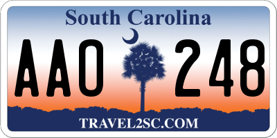 SC license plate AAO248