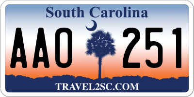 SC license plate AAO251