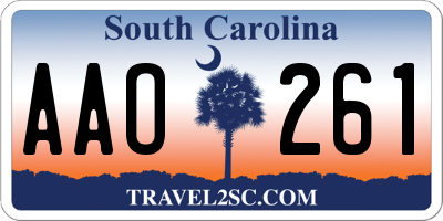 SC license plate AAO261