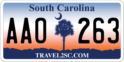 SC license plate AAO263