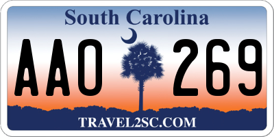 SC license plate AAO269