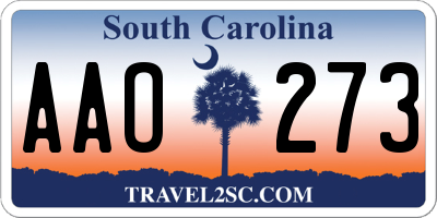 SC license plate AAO273