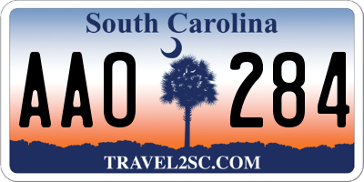 SC license plate AAO284