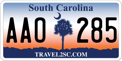 SC license plate AAO285