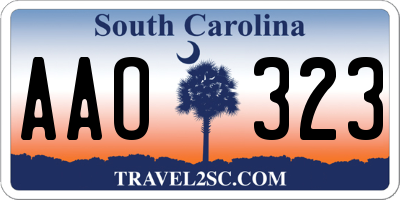 SC license plate AAO323