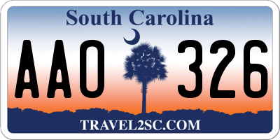 SC license plate AAO326