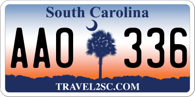 SC license plate AAO336