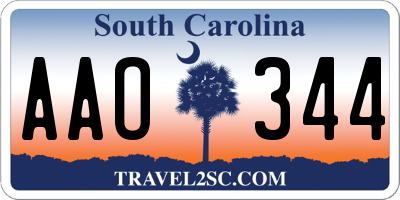 SC license plate AAO344