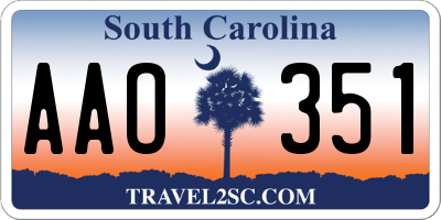 SC license plate AAO351