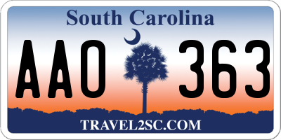 SC license plate AAO363