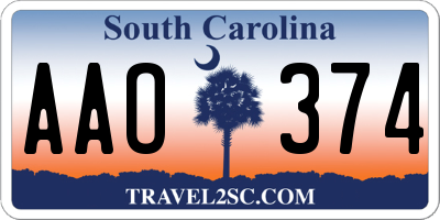 SC license plate AAO374