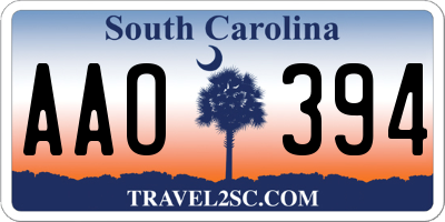 SC license plate AAO394