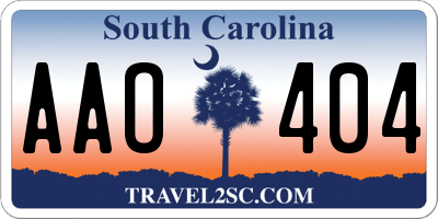 SC license plate AAO404