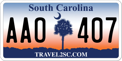 SC license plate AAO407