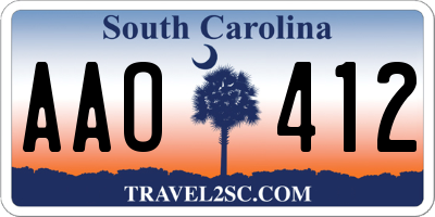 SC license plate AAO412