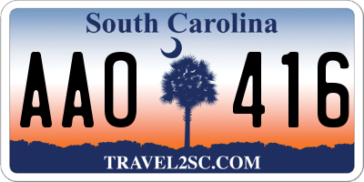 SC license plate AAO416