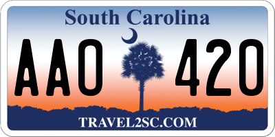 SC license plate AAO420