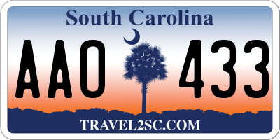 SC license plate AAO433