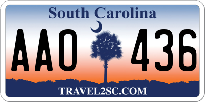 SC license plate AAO436