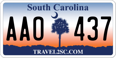 SC license plate AAO437