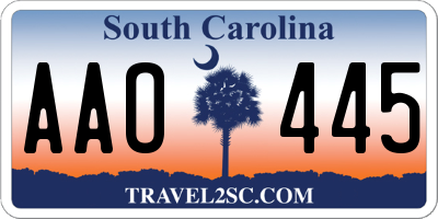 SC license plate AAO445