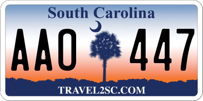 SC license plate AAO447