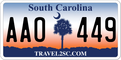 SC license plate AAO449