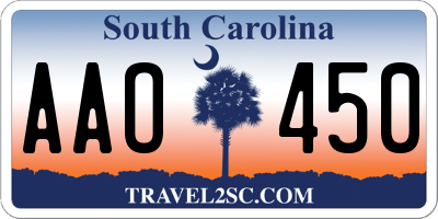 SC license plate AAO450