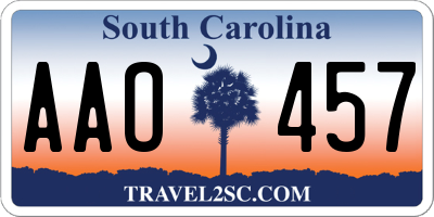 SC license plate AAO457