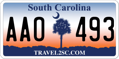 SC license plate AAO493