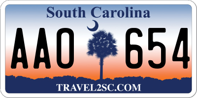 SC license plate AAO654