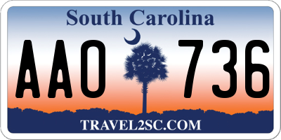 SC license plate AAO736