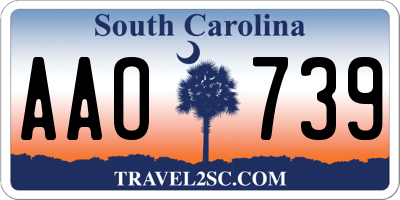 SC license plate AAO739