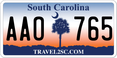 SC license plate AAO765
