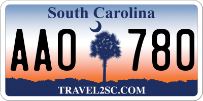 SC license plate AAO780