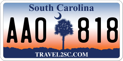 SC license plate AAO818