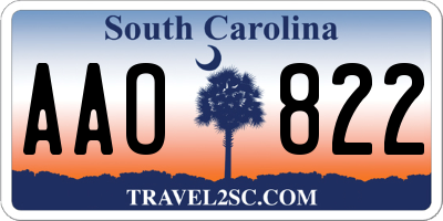 SC license plate AAO822