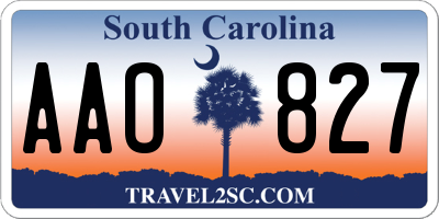 SC license plate AAO827