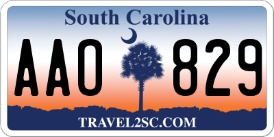 SC license plate AAO829