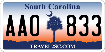 SC license plate AAO833