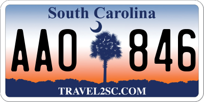 SC license plate AAO846