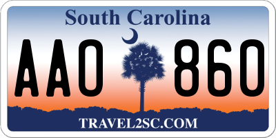 SC license plate AAO860