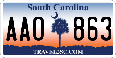 SC license plate AAO863