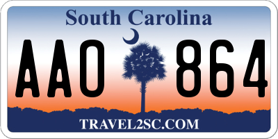 SC license plate AAO864